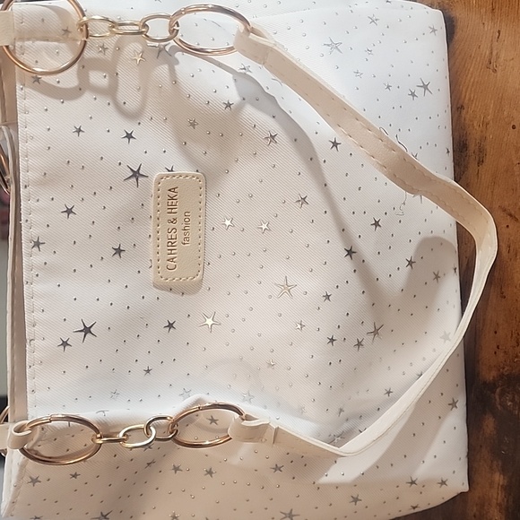 White Star Patterned Women's Bag Fashionable Handbag Women's Large capacity - Picture 7 of 7